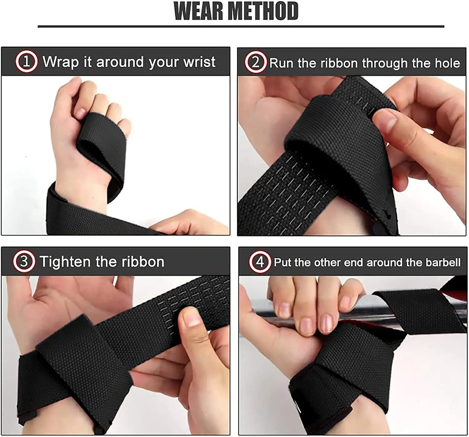 Weightlifting Wrist Straps Strength Training Adjustable Non-slip Gym Fitness Lifting Strap Wrist Support Grip Band Powerlifting Zen fit plus