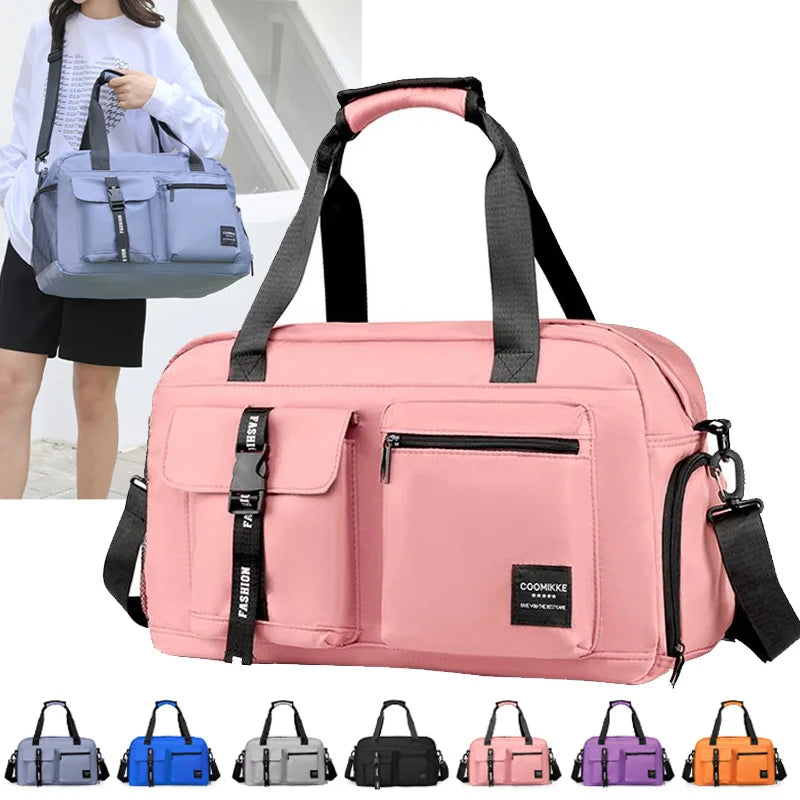 Large Fitness Bag Sports Handbag Women Dry Wet Shoes Pocket Single Shoulder Crossbody Swimming Yoga Gym Travel Backpack Duffel Zen fit plus