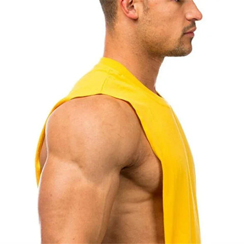 Gym Fitness Training Vests Cotton Breathable Side Slits Tank Tops Mens Bodybuilding Muscle Sleeveless Singlets Workout Shirts - Zen Fit Plus