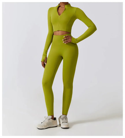 Hearuisavy Autumn Elasticity Yoga Jacket Outdoor Running Sports Jacket Female Gym Zipper Tight Fitting Jacket Women Sportswear - Zen Fit Plus