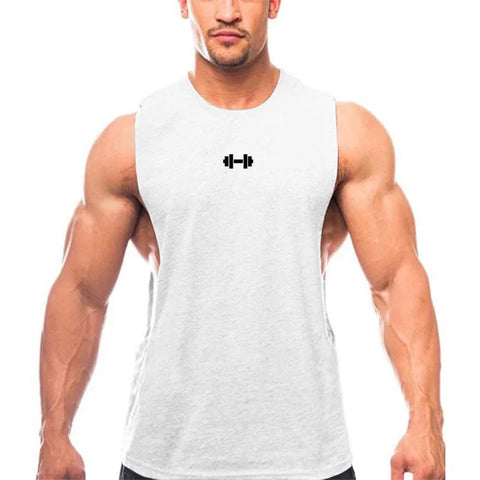 Gym Fitness Training Vests Cotton Breathable Side Slits Tank Tops Mens Bodybuilding Muscle Sleeveless Singlets Workout Shirts - Zen Fit Plus