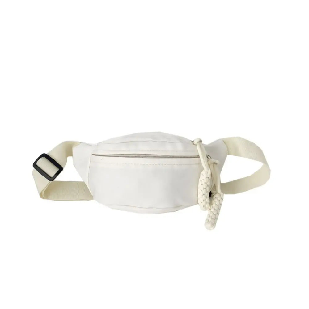 Canvas Children Bag Fashion Water Proof Large Capacity Crossbody Bag Zipper Solid Color Shoulder Bag Fanny Pack Hip Purse Zen fit plus