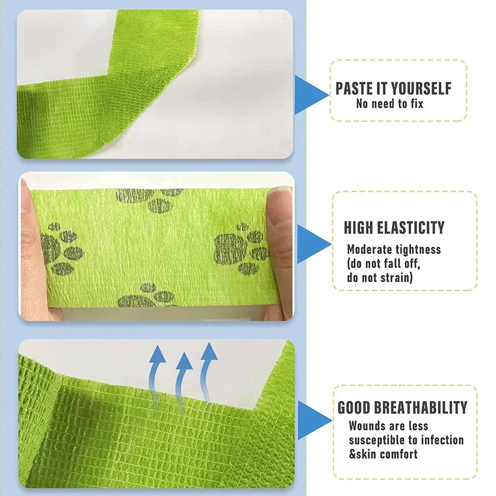 5Pcs/Set Elastic Self Sticking Bandage Wrap First Aid Sprain Elastic Cohesive Bandage Sports Injury Finger Bandage Wrap Adhesive - Zen Fit Plus