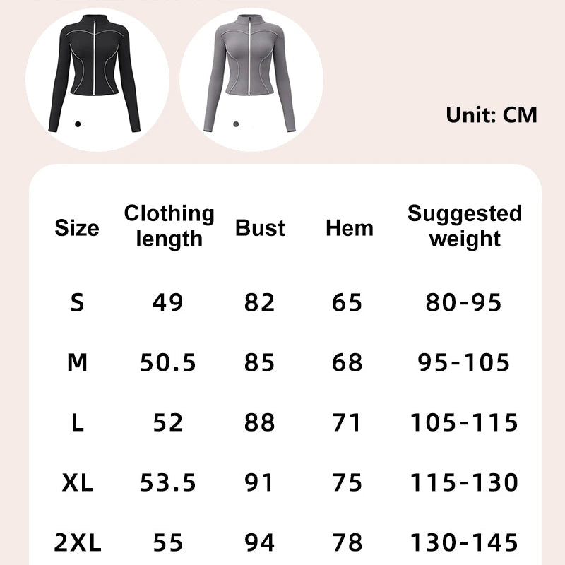 Slim Yoga Reflective Long Sleeved Women Sport Jacket Zipper Gym Fitness Coat Yoga Tops With Thumb Holes Running Cycling Jacket Zen fit plus