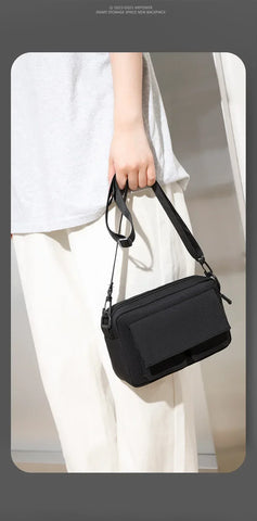 Minimalist Black Shoulder Bag Retro Male Nylon Crossbody Bags Men's Small Messenger Bag for Men Suitable for Daily Use - Zen Fit Plus