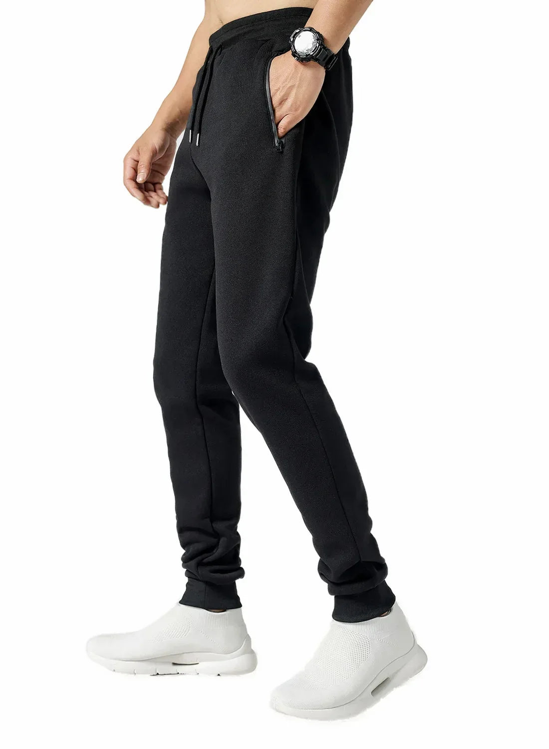 Unisex Sweatpants Side Zipper Pockets Men Joggers Track Pants Elastic Waist Sport Casual Trousers Baggy Fitness Gym Clothing - Zen Fit Plus
