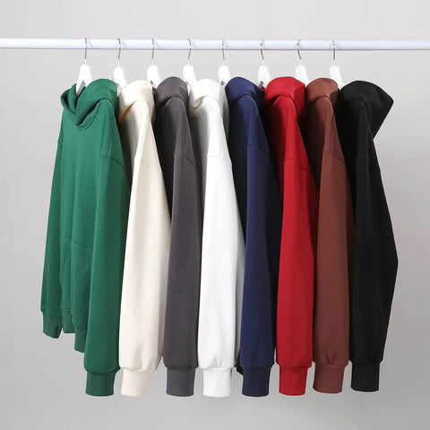16.9oz 480gsm Heavy Weight Cotton Plus Velvet Hooded Sweater Men Thickened Tight Polar Fleece Pullover Hoodie Women Sweatshirt Zen fit plus