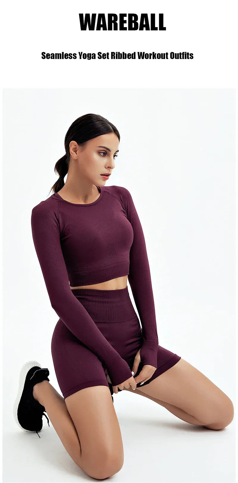 WAREBALL 2/3/4pcs Seamless Yoga Set Gym Clothes Sportswear Yoga Suits For Women Fitness Set Tracksuits Sports Bra Gym Leggings - Zen Fit Plus