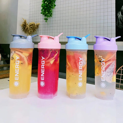 500/700MLSports Water Bottle Protein Shaker Outdoor Travel Portable JuiceCup Sports protein powder shaker cup Zen fit plus