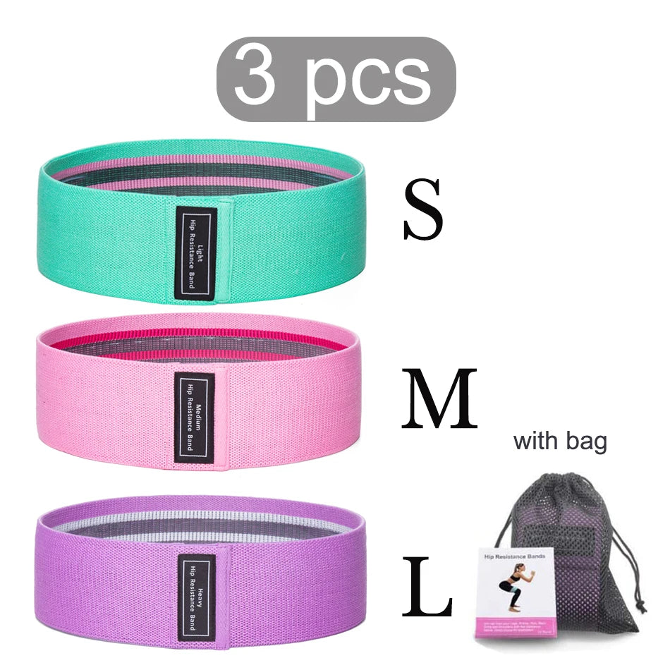 WOSWEIR 1/2/3PCS Elastic Rubber Bands Set for Women Men Fitness Gym Home Resistance Booties Band Hip Circle Expander Workout Zen fit plus