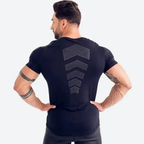2024 Men Running Sports T-shirt Training Quick Dry Tight Short Sleeves Shirt Bodybuilding compress Fitness Tee Tops men Clothing - Zen Fit Plus