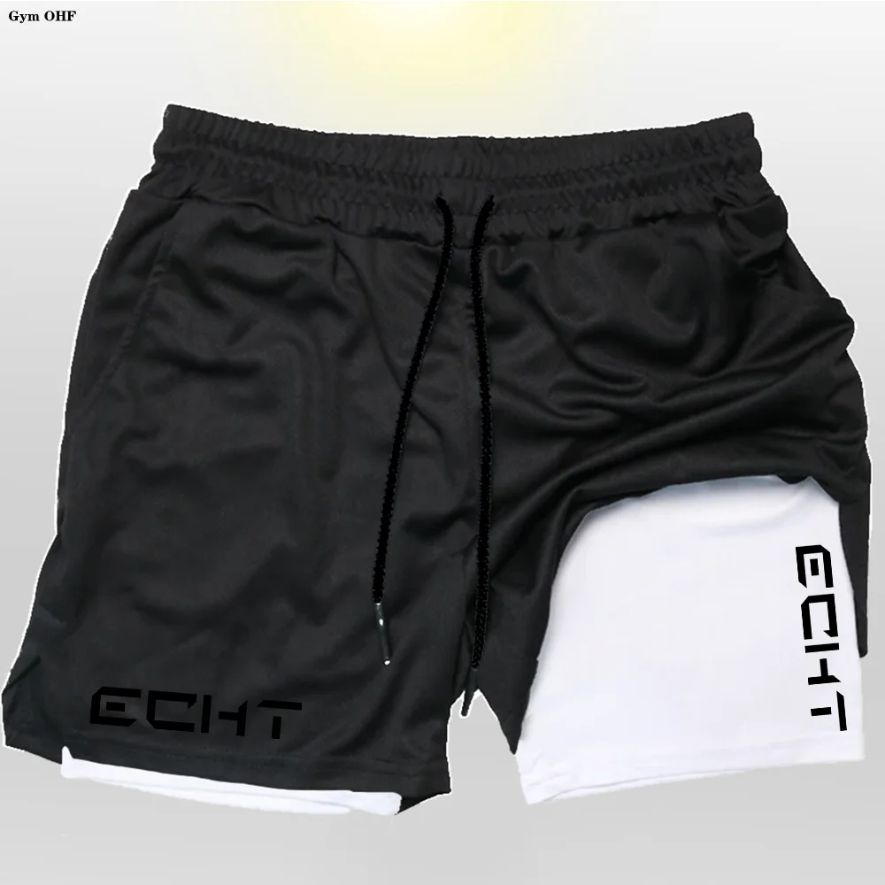 Running Shorts Men Fitness Gym Training 2 in 1 Sports Shorts Quick Dry Workout Jogging Double Deck Short Pant Zen fit plus