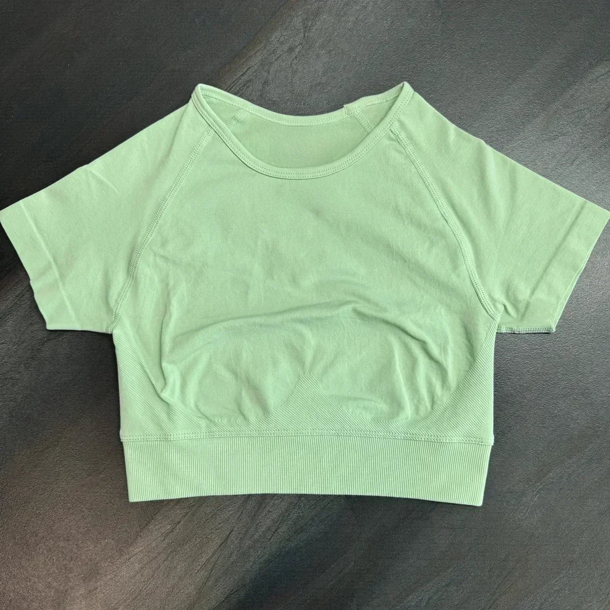 Impact Crop Top Women Short Sleeve Yoga Top Shirts Light Weight Gym Crop Top Seamless Sports Shirt Ribbed Crop Fit Zen fit plus