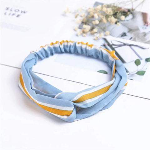 Fashion Women Girls Summer Bohemian Hair Bands Print Headbands Vintage Cross Turban Bandage Bandanas HairBands Hair Accessories Zen Fit Plus