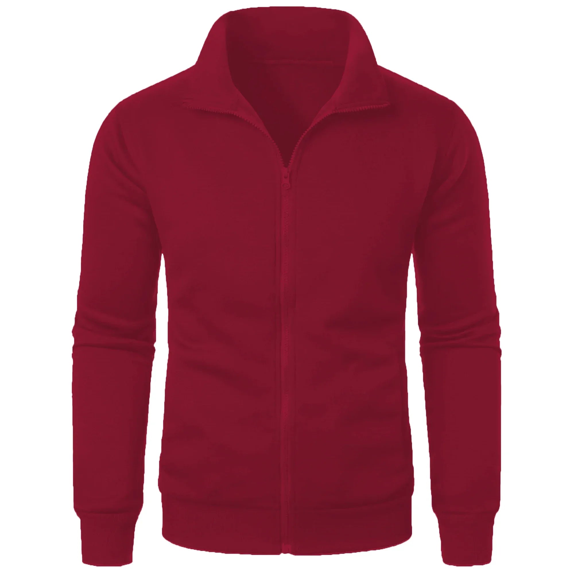 Men's casual sports zipper stand up collar jacket, men's solid color top - Zen Fit Plus