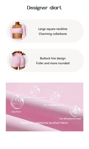 Yoga Suit Sports Set Women Quick-Drying Gym Set Women Tracksuit Running Workout Long Sleeve Sports Shirt Yoga Clothing - Zen Fit Plus