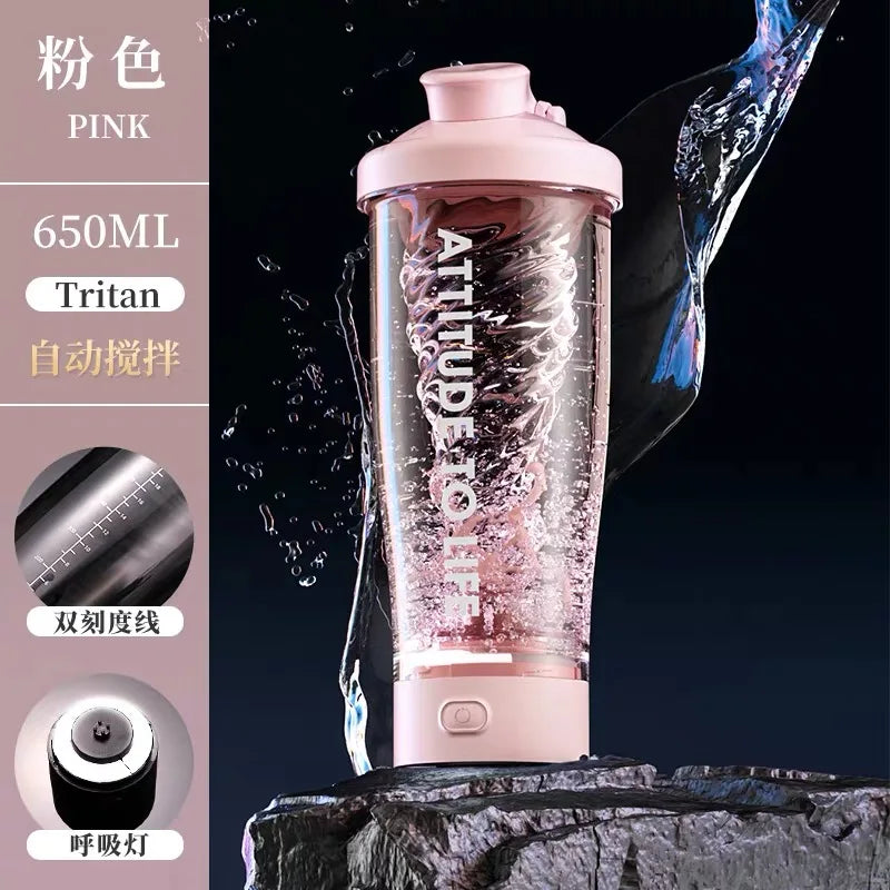 Electric Protein Shaker Bottle, USB Rechargeable Blender Bottles, BPA Free, Tritan Portable Blender Cup, 650ml Zen fit plus