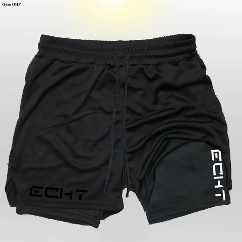 Running Shorts Men Fitness Gym Training 2 in 1 Sports Shorts Quick Dry Workout Jogging Double Deck Short Pant Zen fit plus