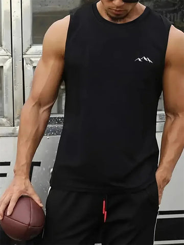 Summer New Trend Men's Pull-Over Crew Neck Vest Mesh Fitness Breathable Vest Blazer Men's Quick Drying Sweat Absorption T-Shirt Zen fit plus