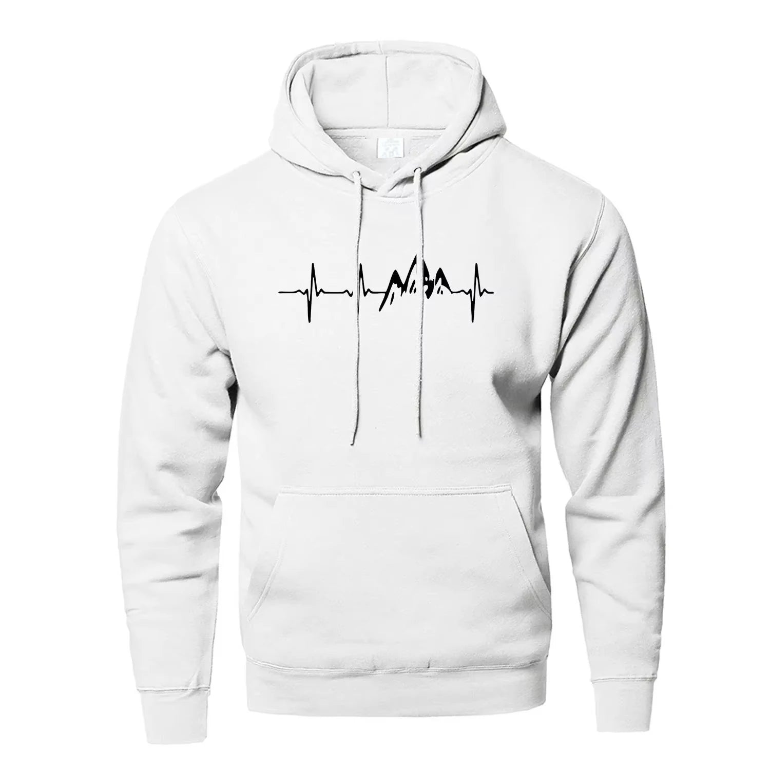 Mountain Heartbeat Hoodies for Man Sweatshirt Autumn Long Sleeve Hooded Sweatshirt Hoodie Black Gray Sportswear Zen fit plus