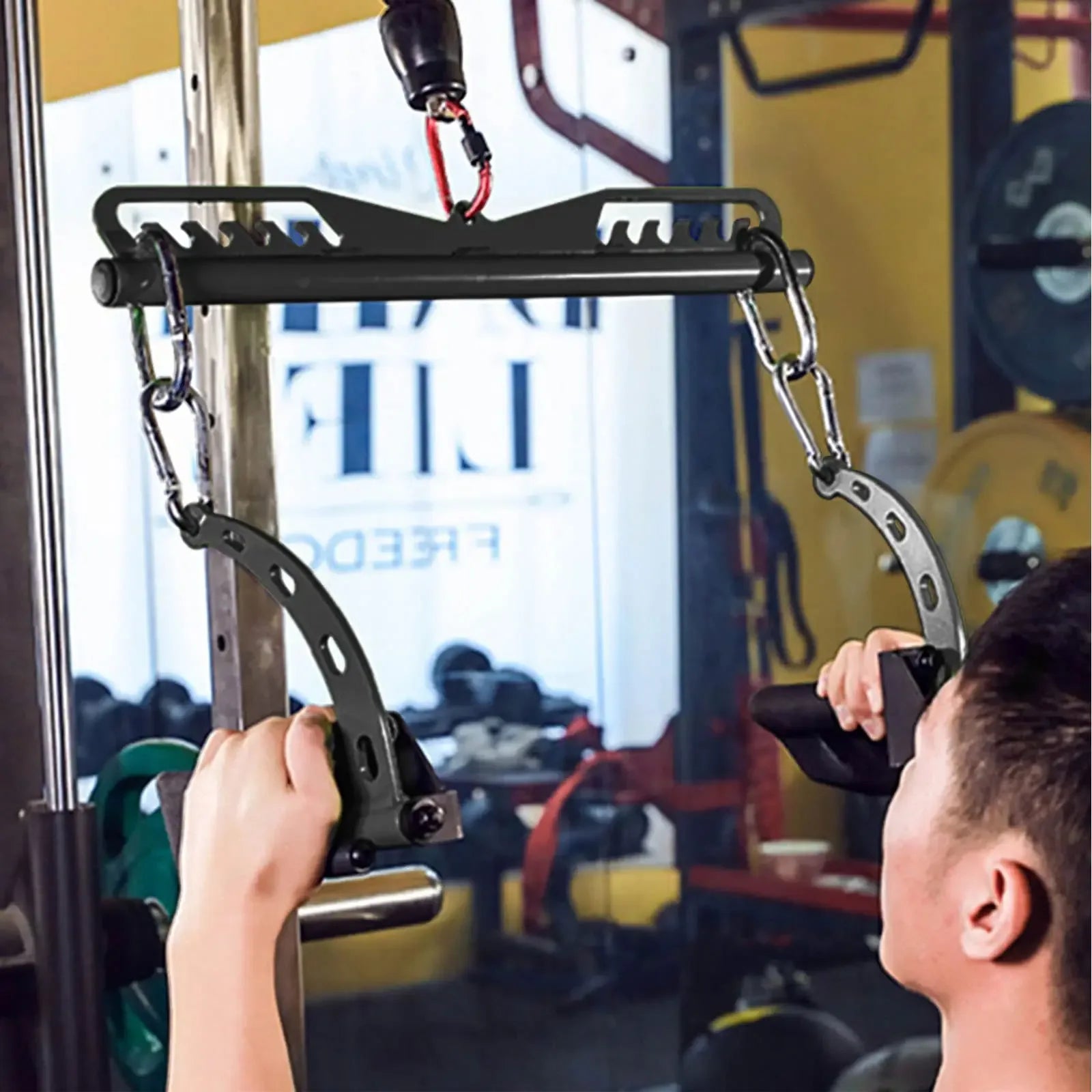 Fitness Rowing Attachment Gym Biceps Triceps Blaster Handle Press Down Grips Hand Lat Pull Down Pulley Cable Machine Accessories - Zen Fit Plus