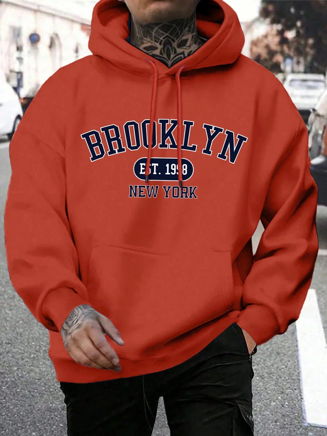 Brooklyn Est 1998 New York Printing Men Hoodies Harajuku Crewneck Hoodie Fashion Oversize Hoody Autumn Comfortable Tracksuit - Zen Fit Plus