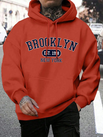 Brooklyn Est 1998 New York Printing Men Hoodies Harajuku Crewneck Hoodie Fashion Oversize Hoody Autumn Comfortable Tracksuit - Zen Fit Plus