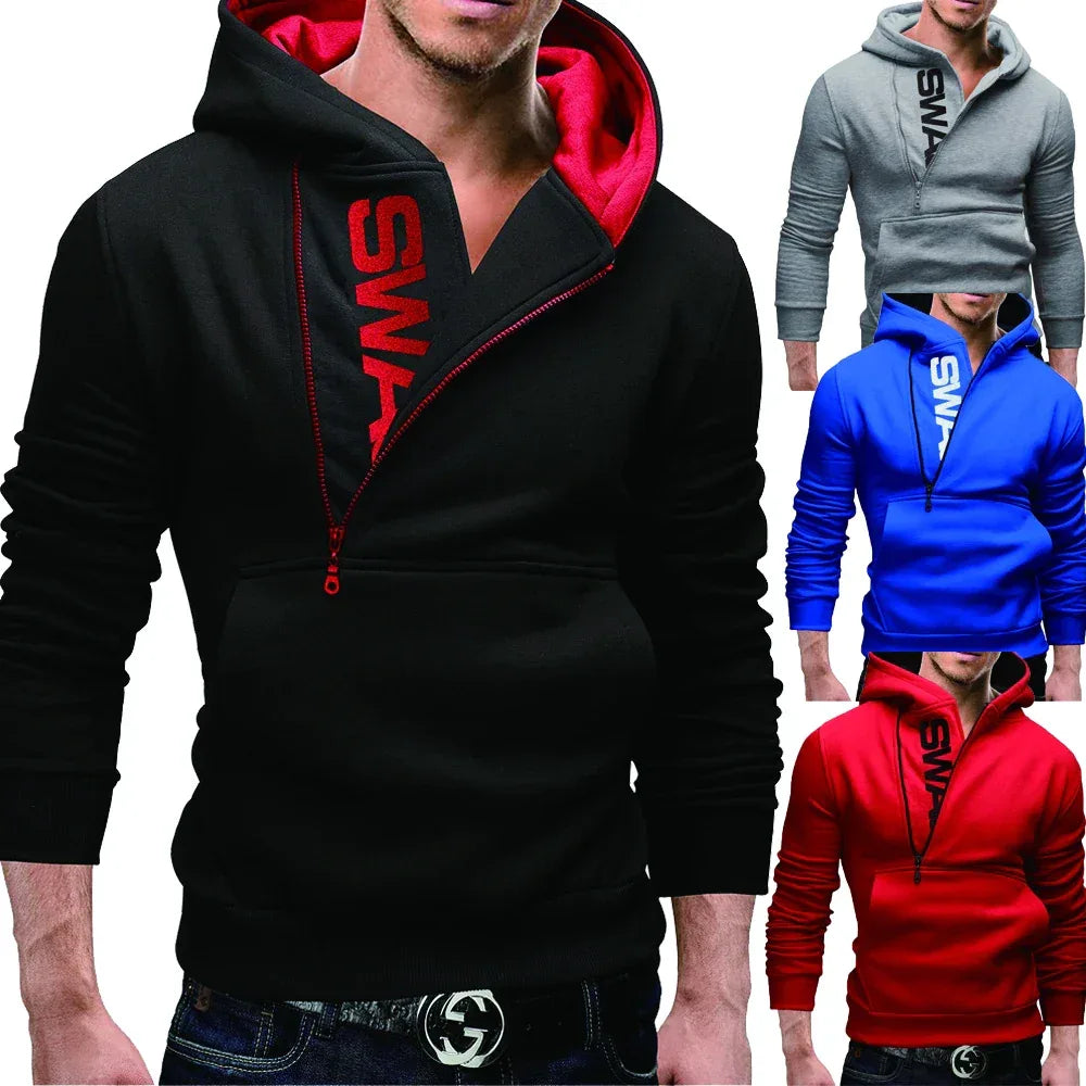 Men's Hoodie Zipper Pocket Polka Pot Print Hoodie Sweatshirt Sport Outdoor Casual Everyday Hoodie Slim Fit Sweatshirt - Zen Fit Plus