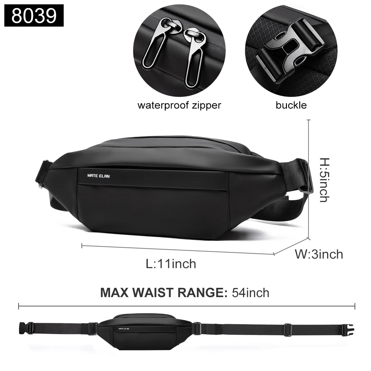 Waterproof Chest Bag, Solid Men's Crossbody Bag, Daily Phone Shoulder Bag, Travel Sports Sling Bag, Trend Men Fanny Pack Zen fit plus