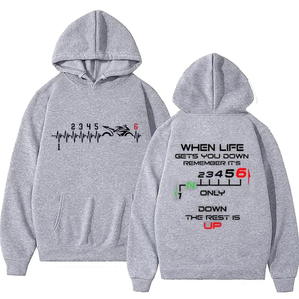 1N23456 Motorcycle Gear Biker Heartbeat Print Men's Hoodies male Pullover Clothing Oversized Sweatshirts Graphic Women Tracksuit Zen fit plus