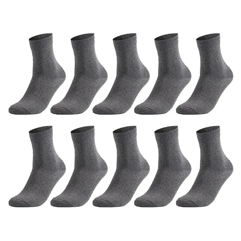10 Pairs Men's Cotton Socks New Style Black Business Men Socks Soft Breathable Summer Winter for Male Socks Plus Size 38-47 - Zen Fit Plus