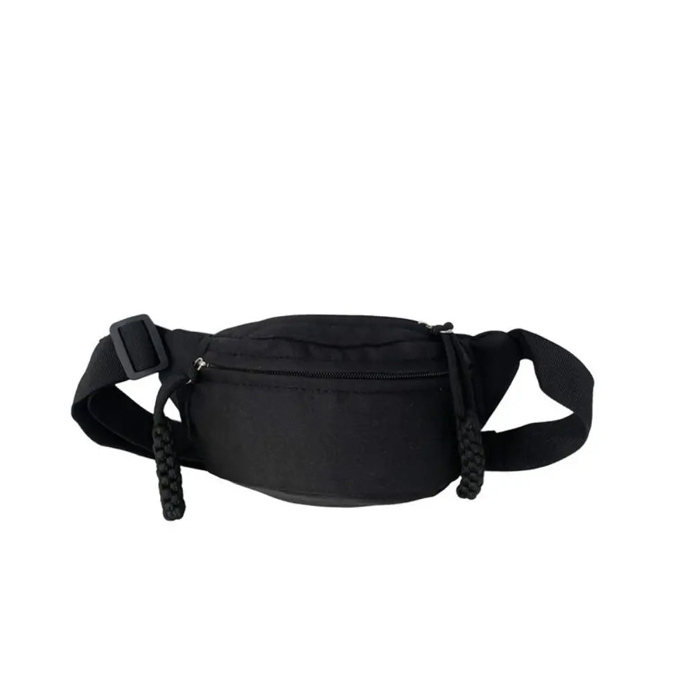 Canvas Children Bag Fashion Water Proof Large Capacity Crossbody Bag Zipper Solid Color Shoulder Bag Fanny Pack Hip Purse Zen fit plus