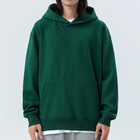 16.9oz 480gsm Heavy Weight Cotton Plus Velvet Hooded Sweater Men Thickened Tight Polar Fleece Pullover Hoodie Women Sweatshirt Zen fit plus