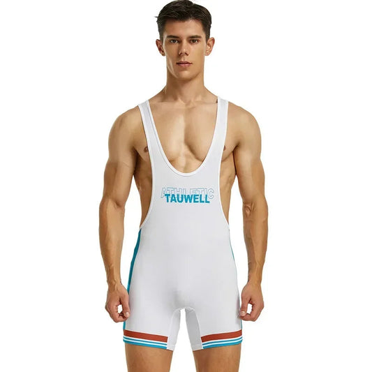New Bodysuit Mens Gym Undershirts Vest Underwear Wrestling Singlets Jumpsuits Bodybuilding Wear Zen fit plus