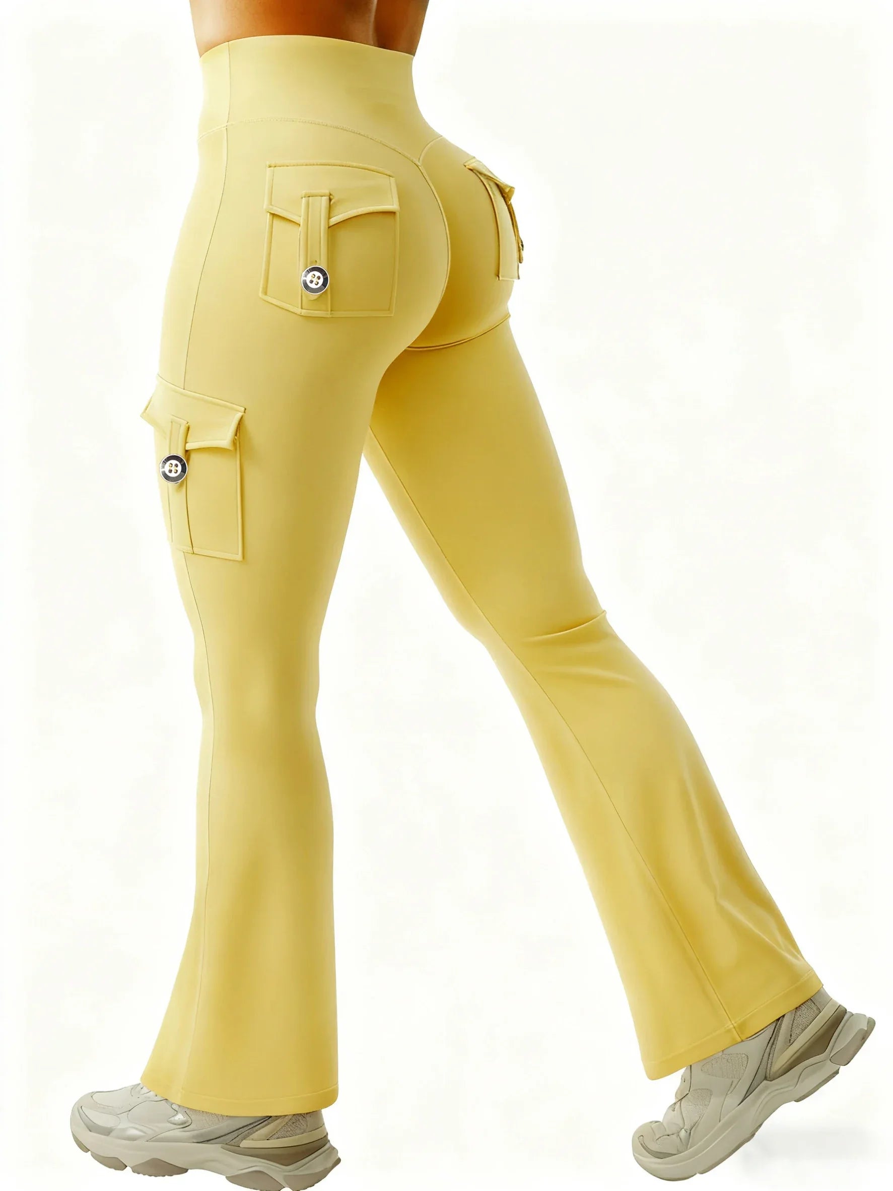 Essential Women's Fitness Pants: High-Waisted Flared Workout Pants with Pockets, Shaping and Tummy-Control Fitness Pants. - Zen Fit Plus