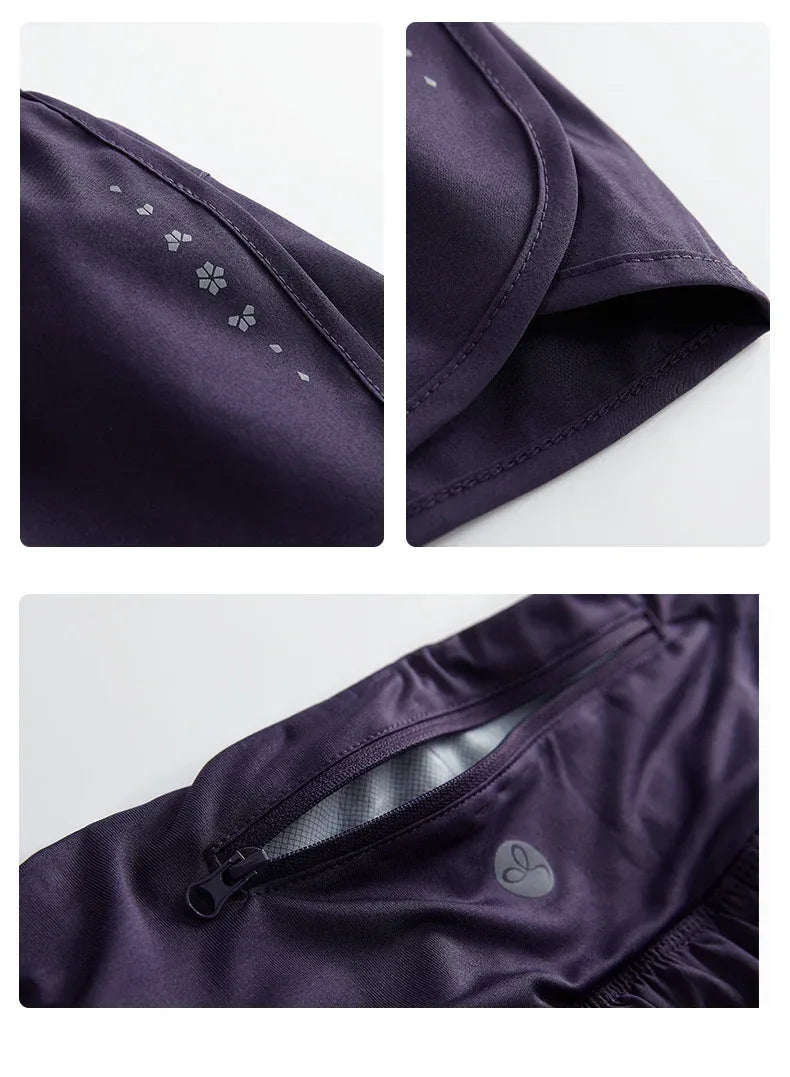 DRUR Running Short Women Gym Shorts 2 in 1Elastic Waist Shorts With Pocket Female Tennis Sportswear Fitness Clothes Jogger Pant - Zen Fit Plus