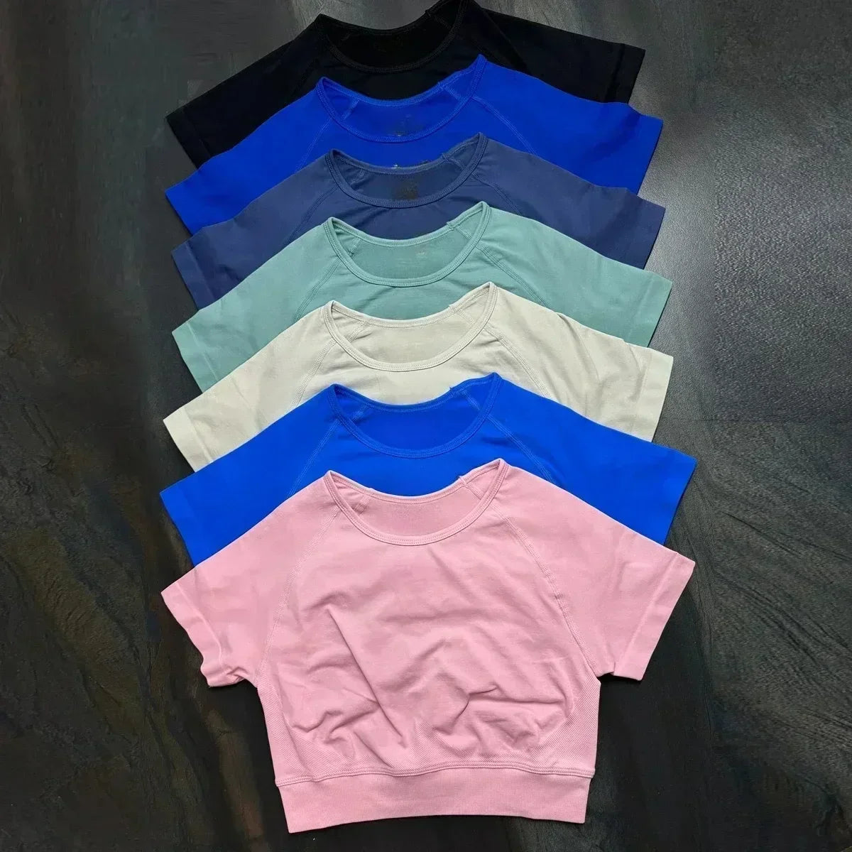 Impact Crop Top Women Short Sleeve Yoga Top Shirts Light Weight Gym Crop Top Seamless Sports Shirt Ribbed Crop Fit Zen fit plus