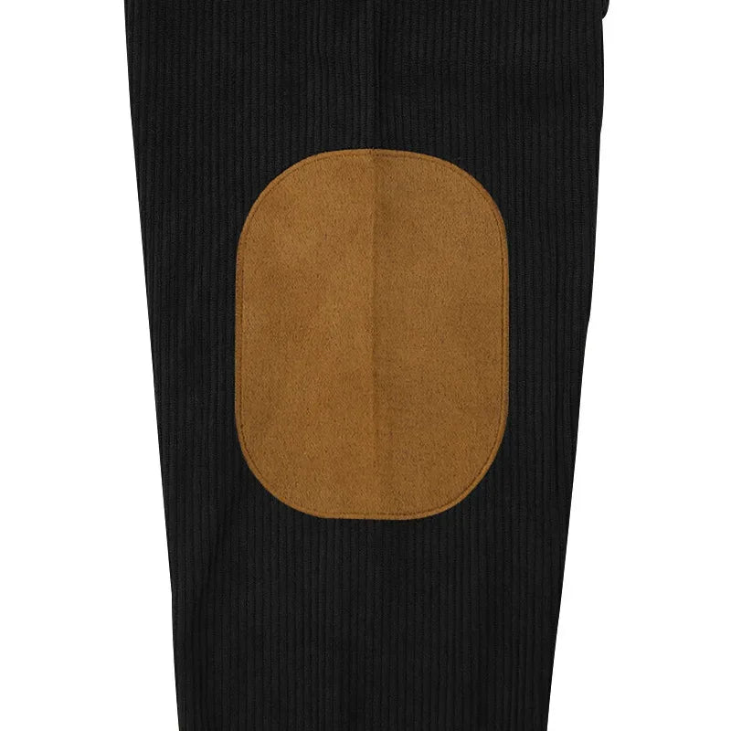 2024 hot-selling spring and autumn European size men's round neck casual stand-up collar corduroy long-sleeved sweater men - Zen Fit Plus