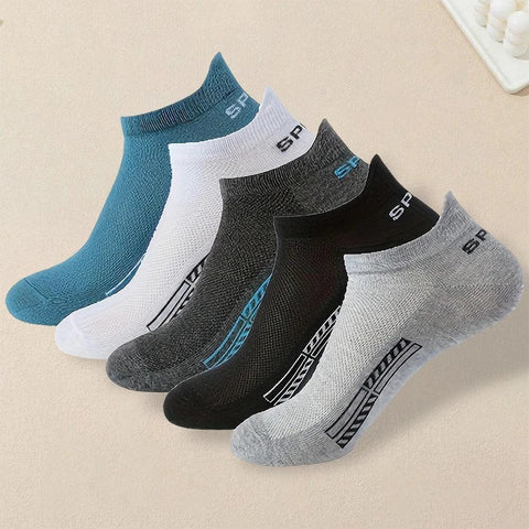 5 Pairs Men Summer Socks Trendy Fashionable Simple Versatile Men Ankle Socks Comfortable Lightweight Breathable Casual Socks - Zen Fit Plus