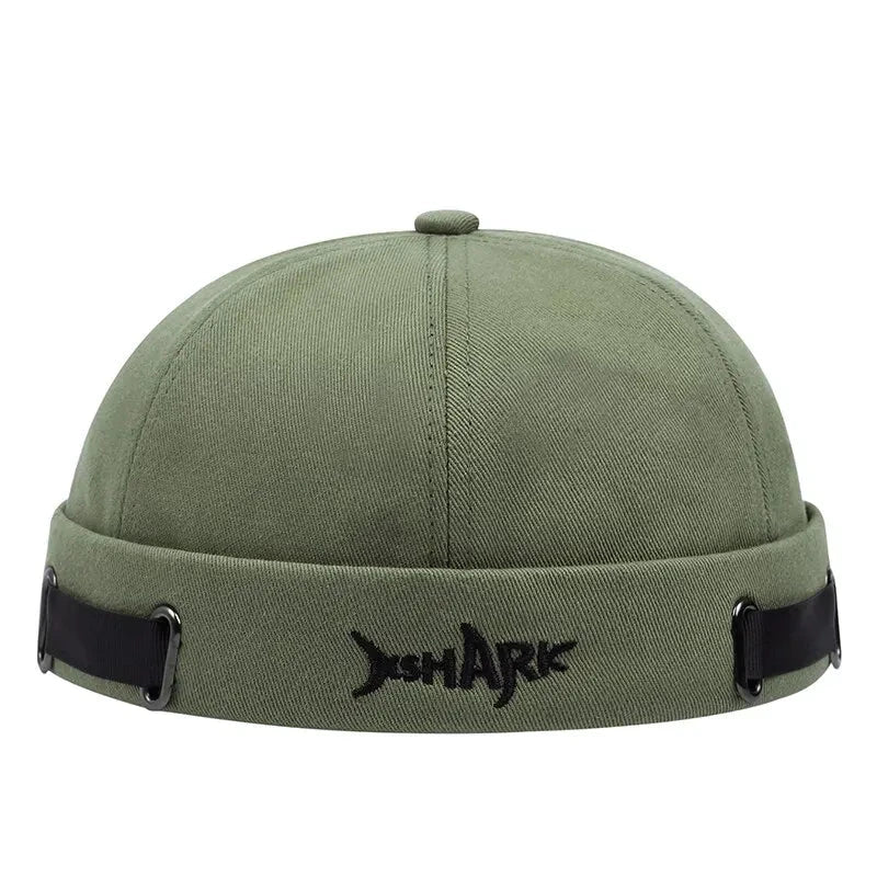 Vintage Brimless Hat Breathable Shark Beanie Hat Cotton Retro Men Adjustable Docker Cap Literary Sailor Cap Women Hip Hop Hat Zen Fit Plus