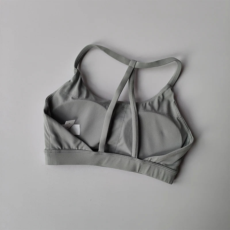 Nude Gathering Sports Bra Women's Sexy Back Shockproof Fitness Bra Quick Drying Pilates Training Sports Running Yoga Tank Top Zen fit plus
