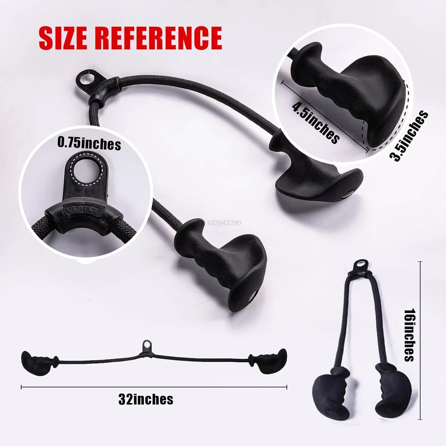 Fitness Biceps Triceps Rope Pull Down Grip Handles Muscle Gym Rope Pulley Cable Machine Attachment Back Pulls Pulley Accessories Zen fit plus