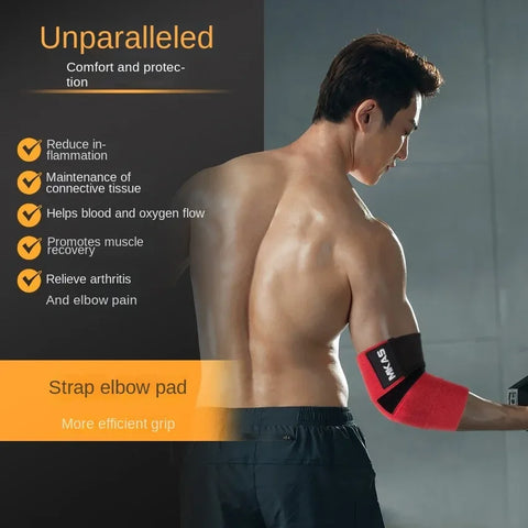 2PCS New Premium Elbow Pads Wrap Elbow Strap Bandage Brace Support Gym Fitness Sport Protecter Pad for Weightlifting Bench Press - Zen Fit Plus