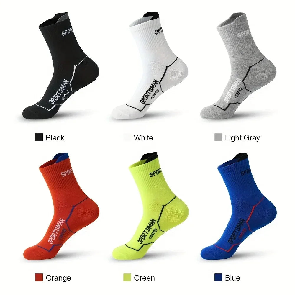 6 Pairs Socks Men's Short Socks Sweat Absorbent and Odorous Basketball Socks Running Sports Socks Breathable Mesh Men's Socks - Zen Fit Plus