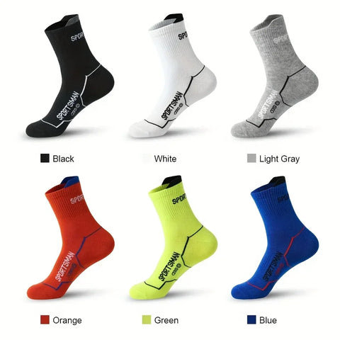 6 Pairs Socks Men's Short Socks Sweat Absorbent and Odorous Basketball Socks Running Sports Socks Breathable Mesh Men's Socks - Zen Fit Plus