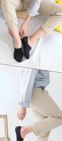 Socks Men Short No Show Low Cut Ankle Cotton Thin Black White Multipack Non-slip Silicone Summer Breathable Invisible 5pair /Lot - Zen Fit Plus