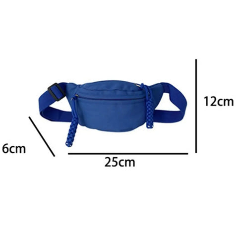 Canvas Children Bag Fashion Water Proof Large Capacity Crossbody Bag Zipper Solid Color Shoulder Bag Fanny Pack Hip Purse Zen fit plus