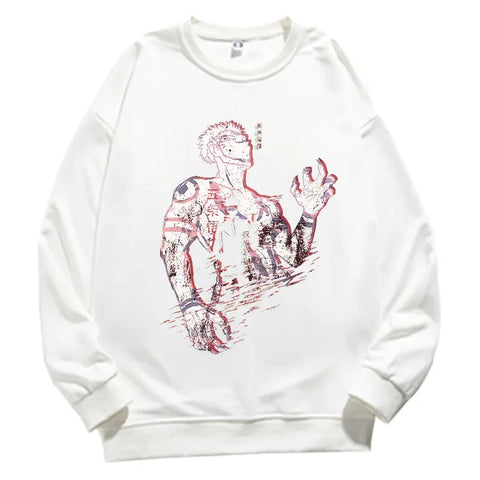 Jujutsu Kaisen Anime round Neck Long Sleeve Sweatshirt Unisex Cotton Printed T-Shirt Virtual Two-Dimensional Cultural Apparel Zen Fit Plus