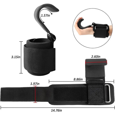 2Pcs Non-Slip Weight Lifting Hookspremium Pair Of Straps Weightlifting Deadlift Chin Pull Up And Exercise Fitness Hook Training Zen fit plus