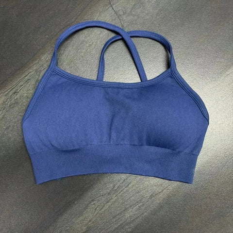 Dynamic Backless Sports Bra Women Seamless Yoga Top Bra Medium Support Padded Gym Crop Top Stretchy Fitness Sports Top Zen fit plus